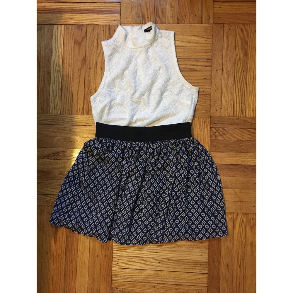 Blue and Cream Skirt